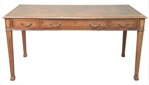MAHOGANY DESK, HAVING THREE DRAWERS