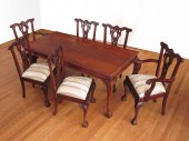 MAHOGANY DINING ROOM TABLE & C