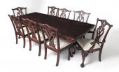 MAHOGANY DINING TABLE AND 8 CH