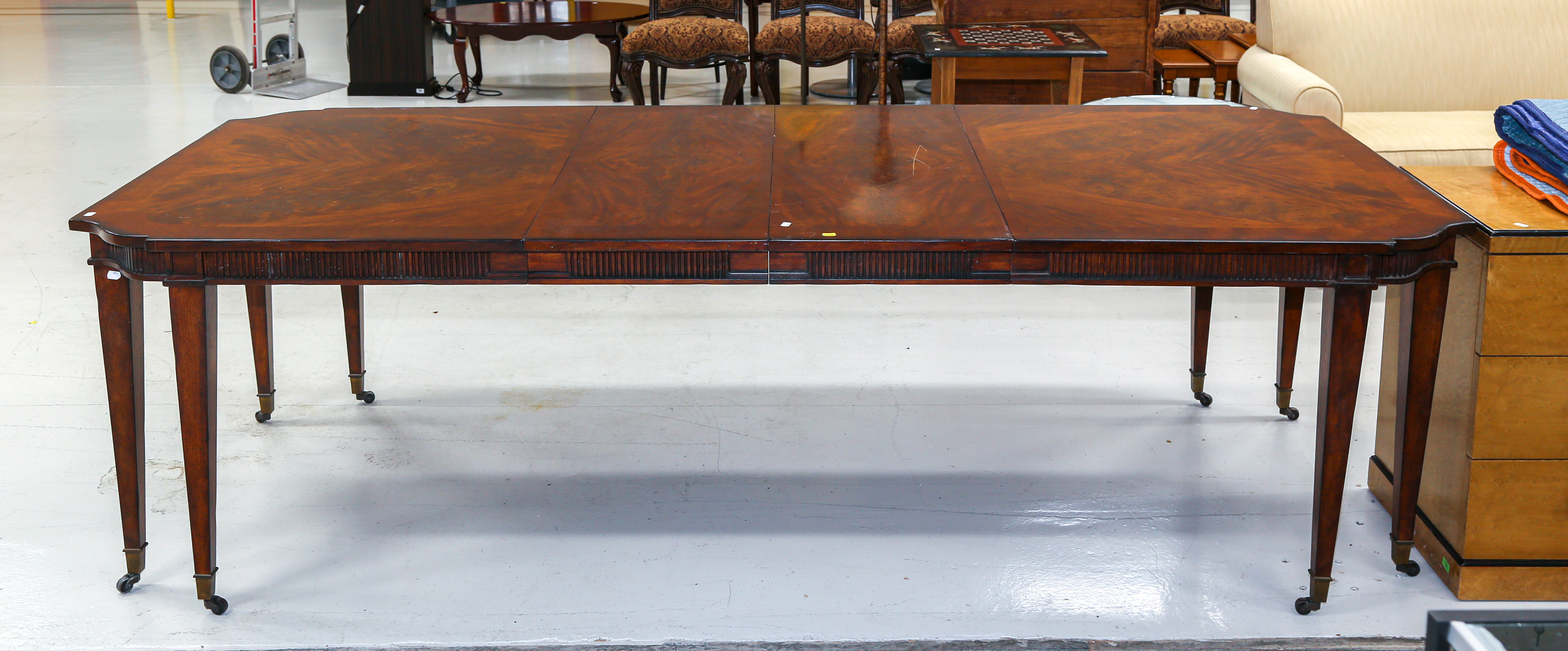 MAHOGANY DINING TABLE WITH TWO