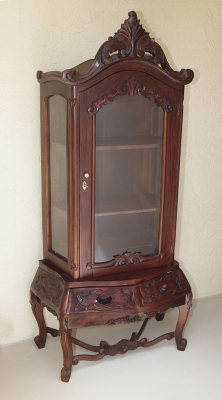 MAHOGANY DISPLAY CABINET WITH 2