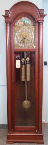 Mahogany domed top  tall clock
