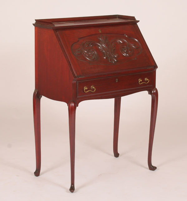 Mahogany drop front writing desk;
