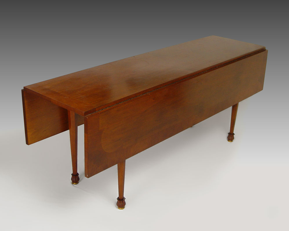 MAHOGANY DROP LEAF HARVEST TABLE: