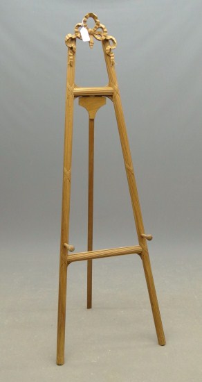 Mahogany easel. 70'' Ht.