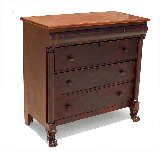 MAHOGANY EMPIRE CHEST OF DRAWERS: 2