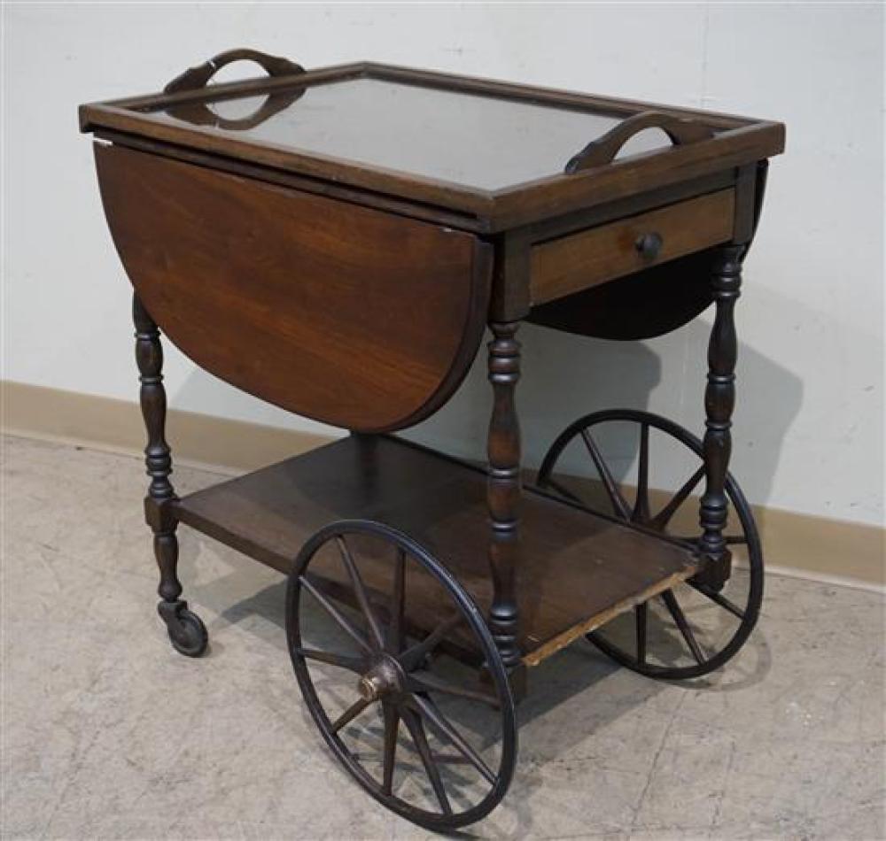 MAHOGANY FINISH DROP-LEAF TEA