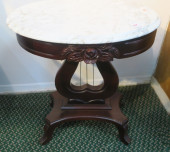 MAHOGANY FINISH LYRE BASED MAR
