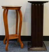 MAHOGANY FINISH PEDESTAL AND C