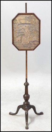 MAHOGANY FIRE SCREEN WITH NEED