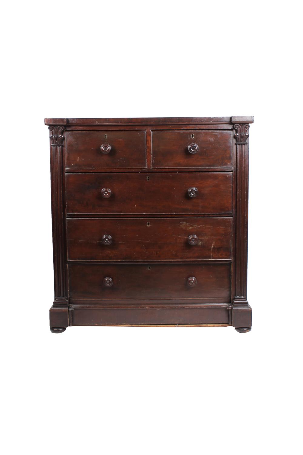 MAHOGANY FIVE DRAWER