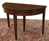MAHOGANY FLIP-TOP DEMILUNE GAM