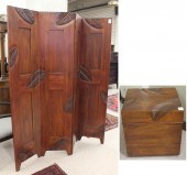 MAHOGANY FLOOR SCREEN AND MATC