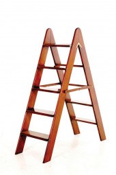 Mahogany folding library steps