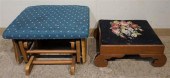 MAHOGANY FOOTSTOOL AND FRUITWO