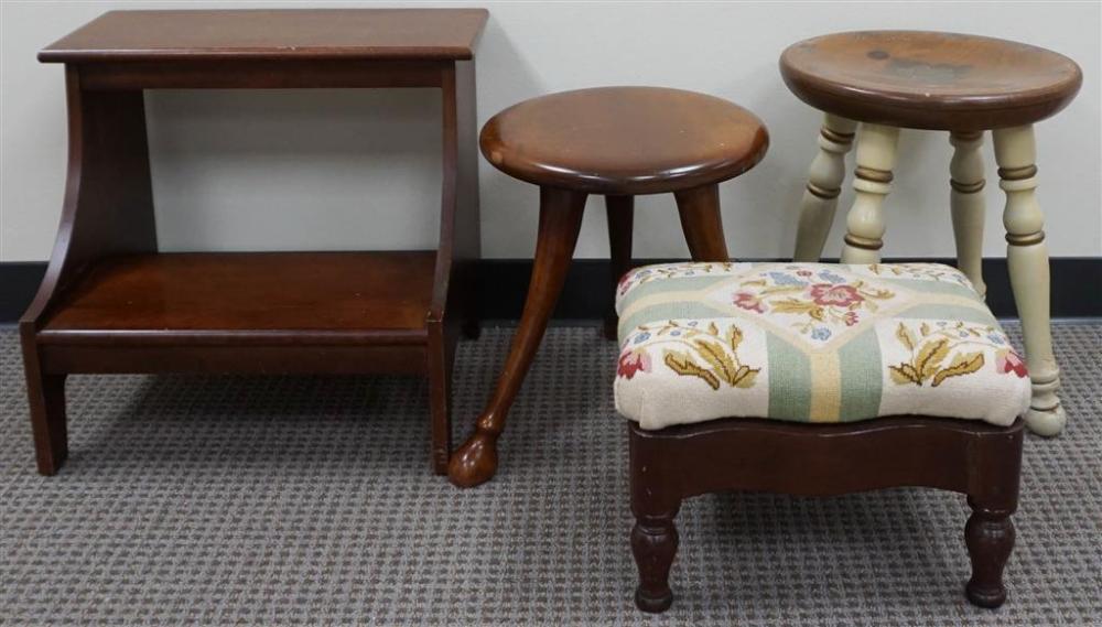 MAHOGANY FOOTSTOOL, CHERRY