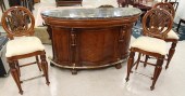MAHOGANY FRONT BAR AND THREE B