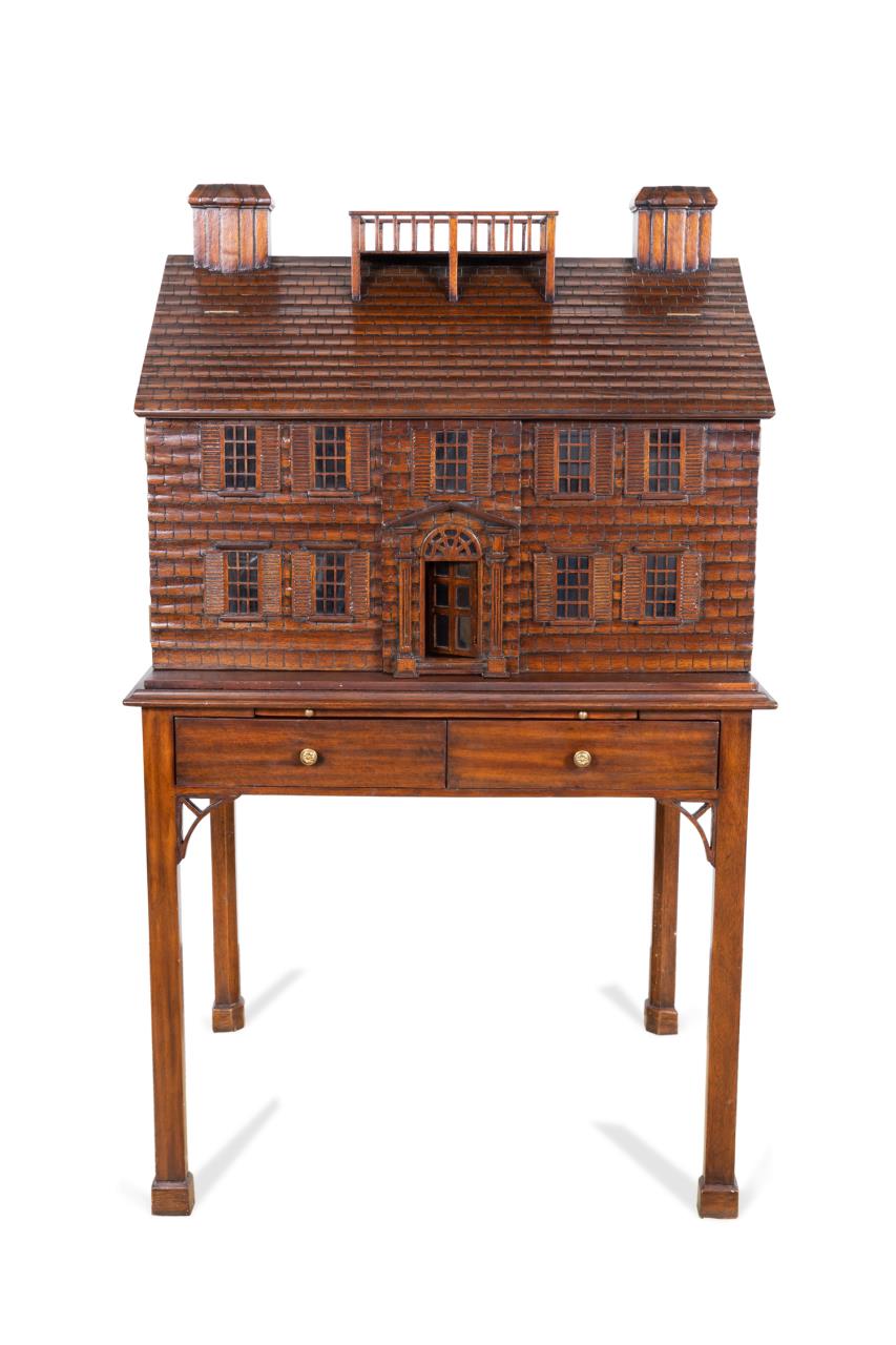 MAHOGANY GEORGIAN HOUSE BAR CABINET