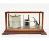 Mahogany, glass cased baromete