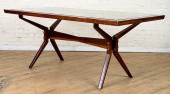 MAHOGANY GLASS DINING TABLE MA