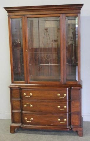 Mahogany Glass Top Cabinet.From a