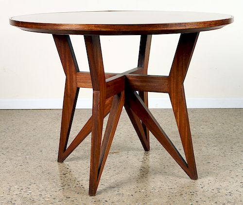 MAHOGANY GLASS TOP CENTER TABLE