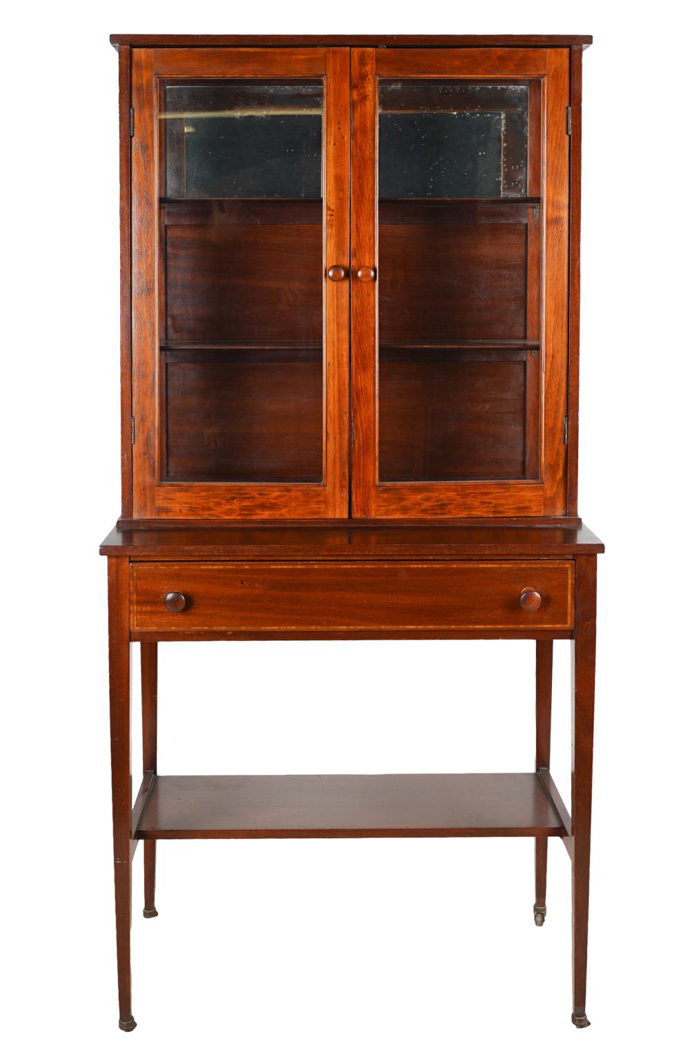 MAHOGANY & GLASS VITRINE CABINETthe