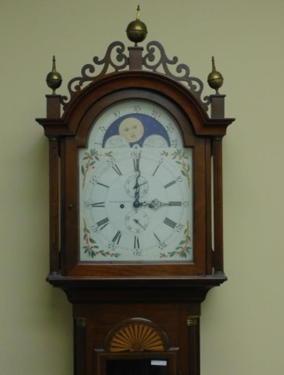 MAHOGANY GRANDFATHER CLOCK, EARLY