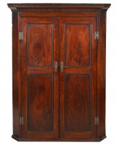 MAHOGANY HANGING CORNER CABINE