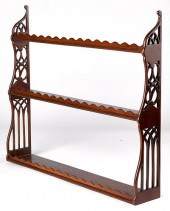 MAHOGANY HANGING SHELF, LATE 1