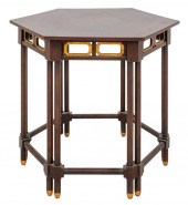 MAHOGANY HEXAGONAL END TABLE M