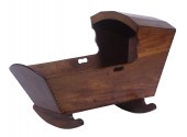 MAHOGANY HOODED CRADLE 19th c.