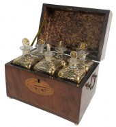 MAHOGANY INLAID APOTHECARY BOX