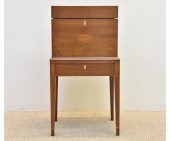 Mahogany inlaid silver chest,