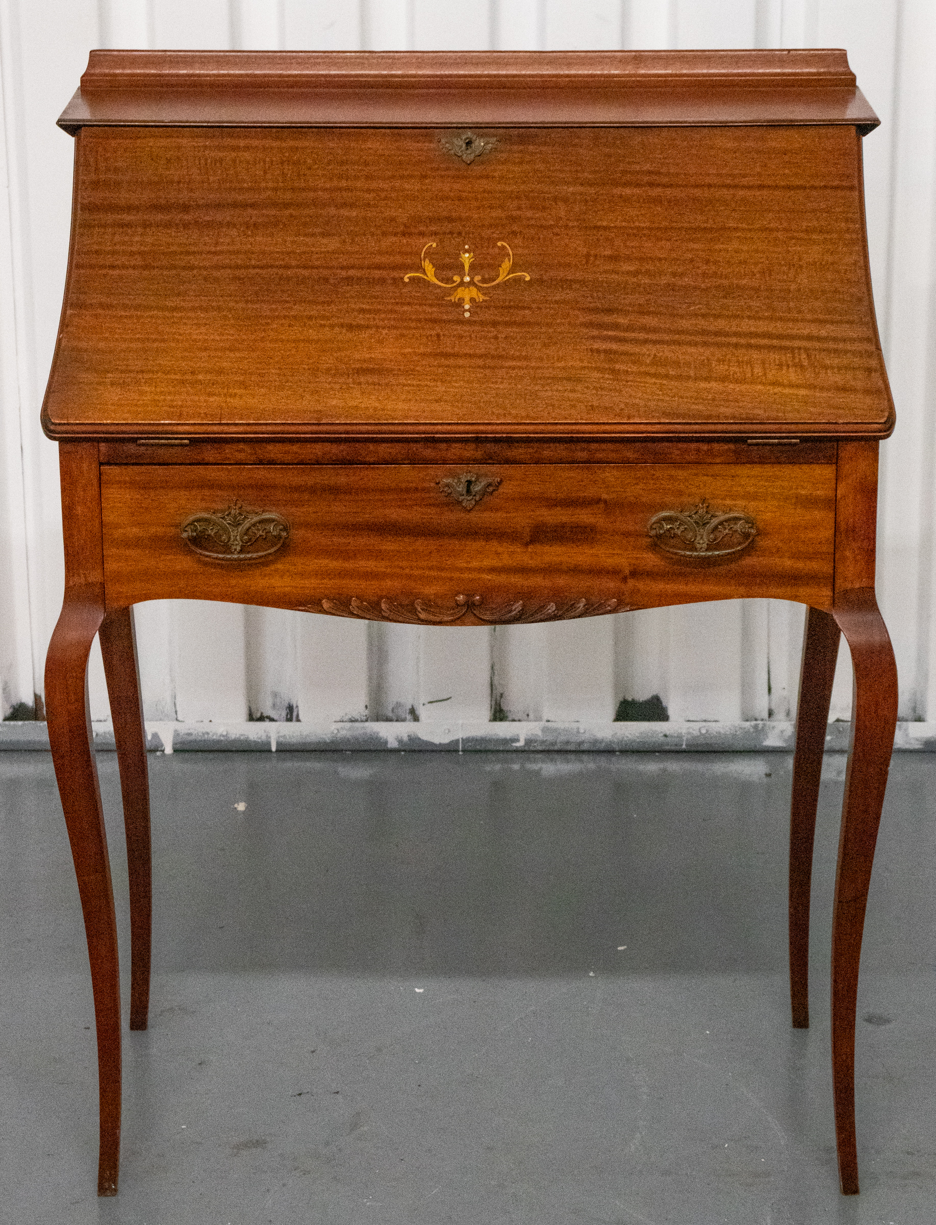 MAHOGANY INLAID SLANT FRONT WRITING