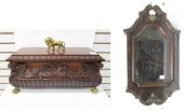 MAHOGANY JEWELRY CASKET AND WA