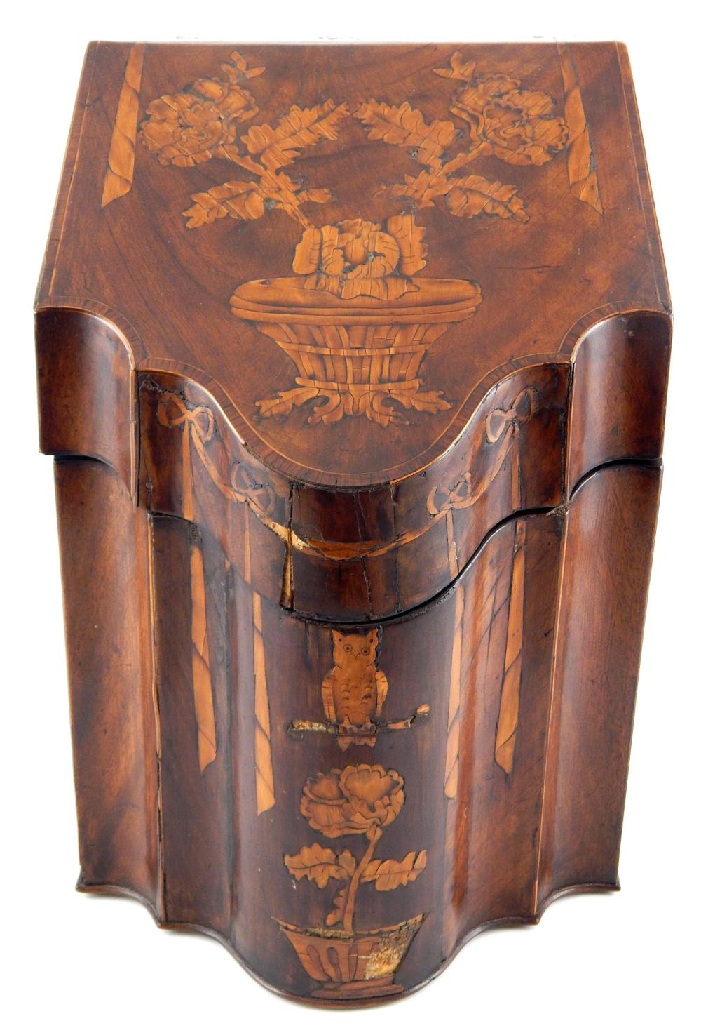 MAHOGANY KNIFE BOX, ENGLISH OR