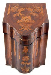 MAHOGANY KNIFE BOX, ENGLISH OR