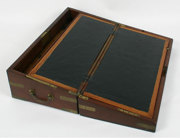 Mahogany lap desk with hinged slant