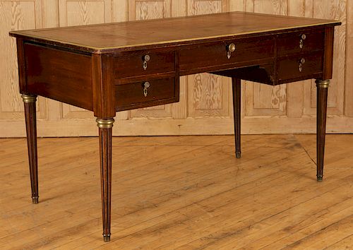 MAHOGANY LEATHER TOP LOUIS XVI