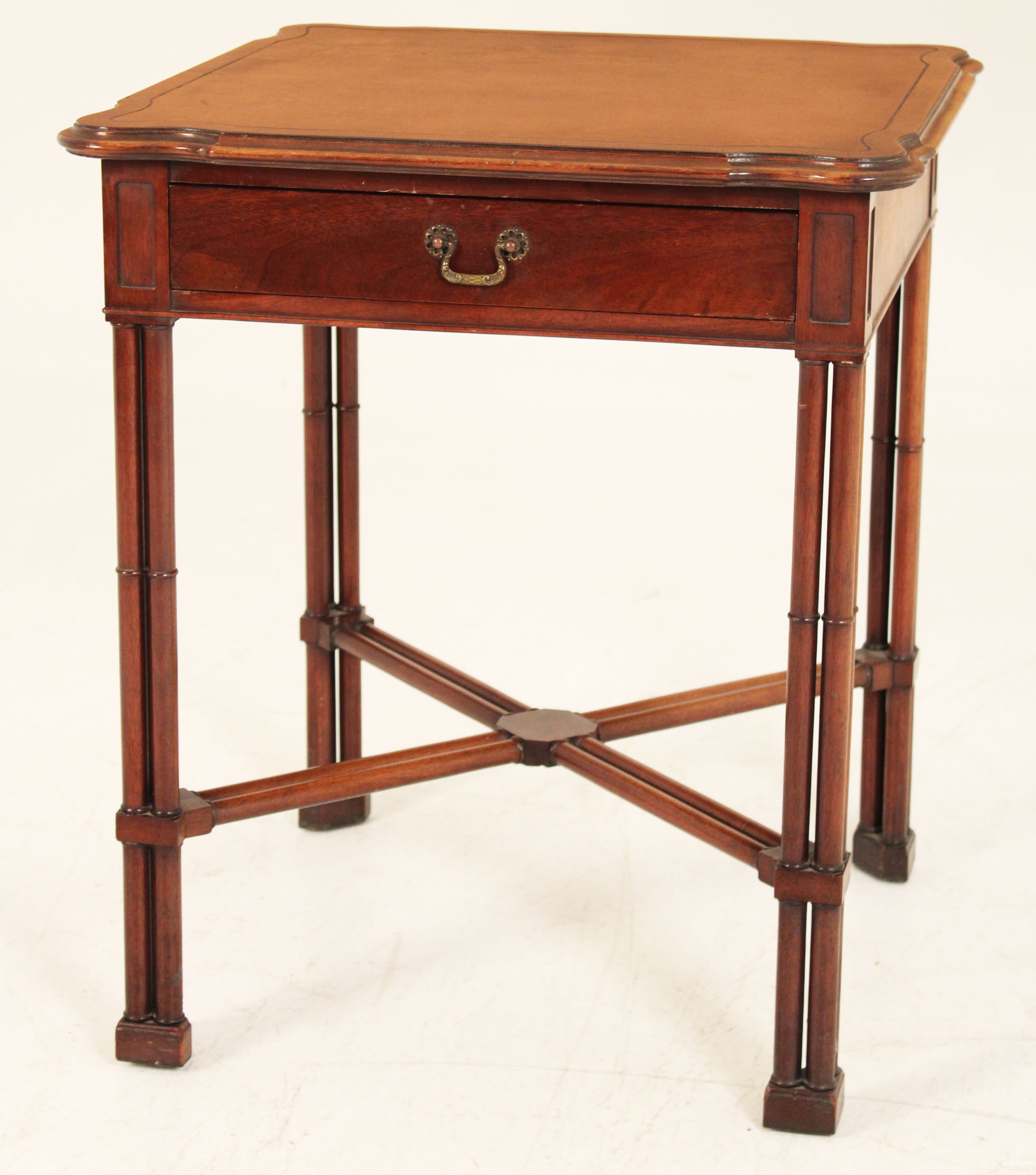MAHOGANY LEATHER TOP ONE DRAWER