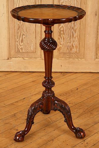 MAHOGANY LEATHER TOP TABLE BY