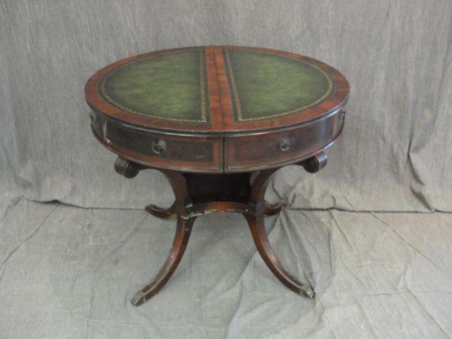 Mahogany Leathertop Pedestal