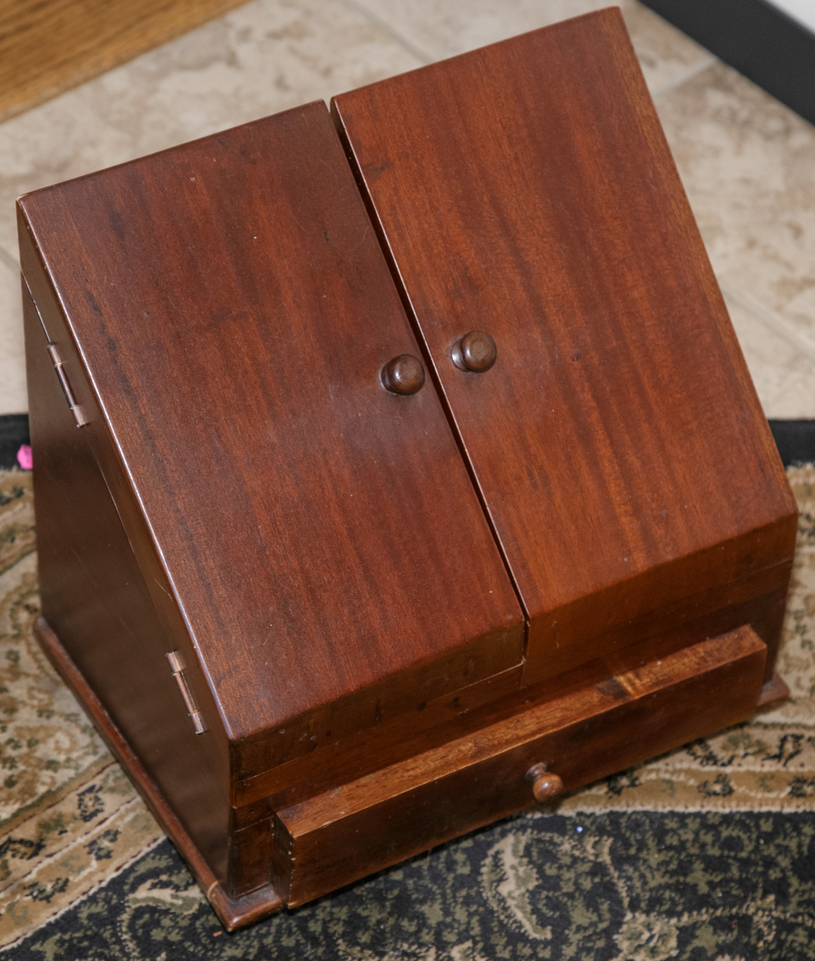 MAHOGANY LETTER BOX *located in the