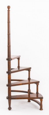 MAHOGANY LIBRARY LADDER / STEP