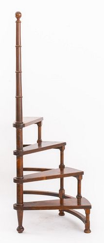 MAHOGANY LIBRARY LADDER /