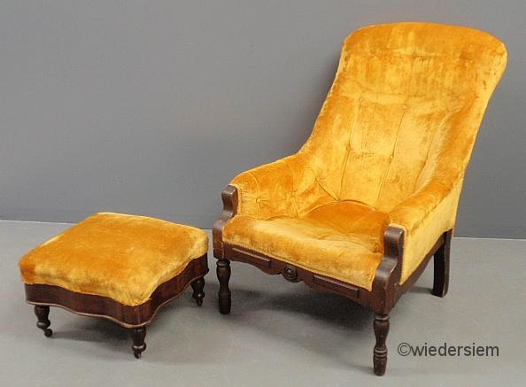 Mahogany lolling chair 19th c.