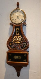MAHOGANY LYRE WALL CLOCK - STY