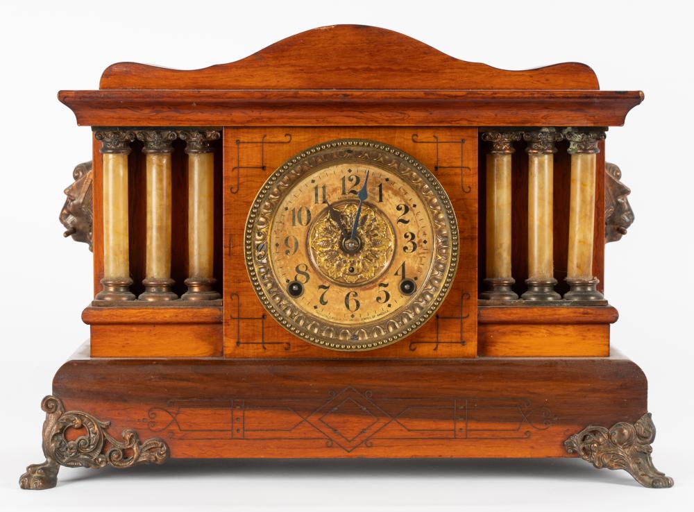 MAHOGANY MANTLE CLOCKstamped to