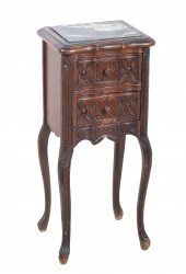 Mahogany marbletop two drawer